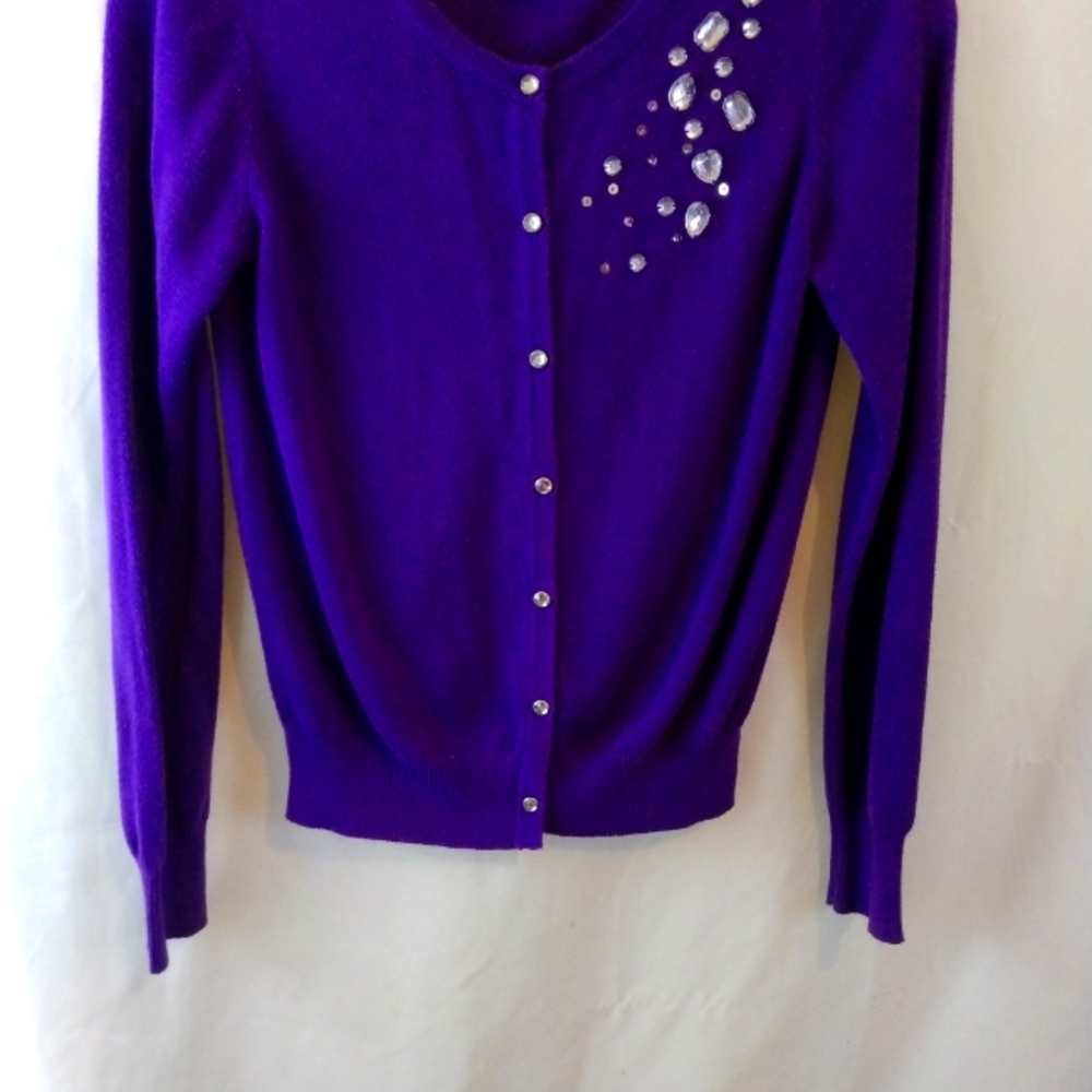 1989 Place Purple Rhinestone Cardigan